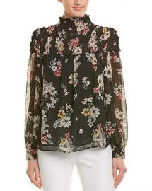 Vince Camuto Floral Smocked Blouse at Amazon